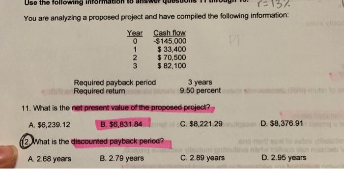 need help with question 12. If there is a way of finding