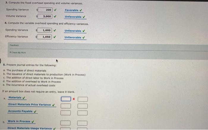 Variances, Journal Entries Algers Company produces dry fertilizer. At the beginning of