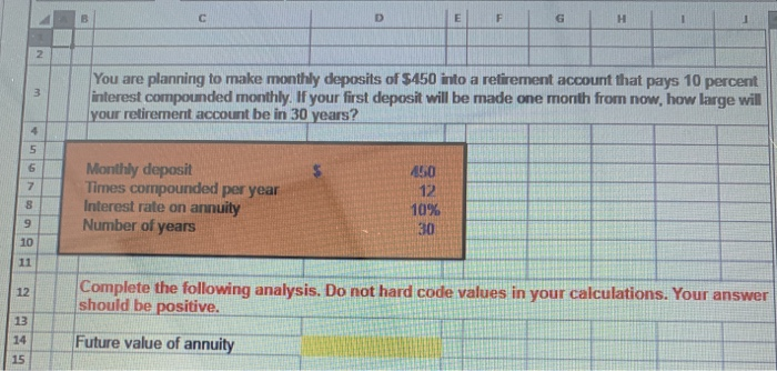 need help with excel formula c D E F G H 2