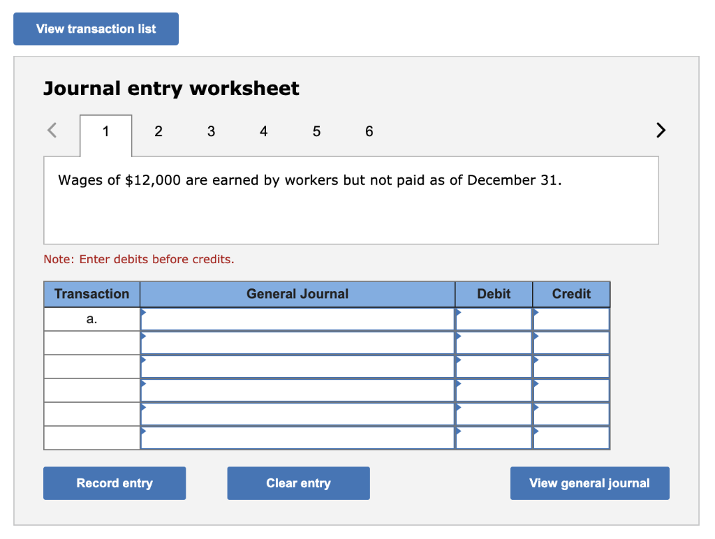 of $12,000 are earned by workers but not paid as of December