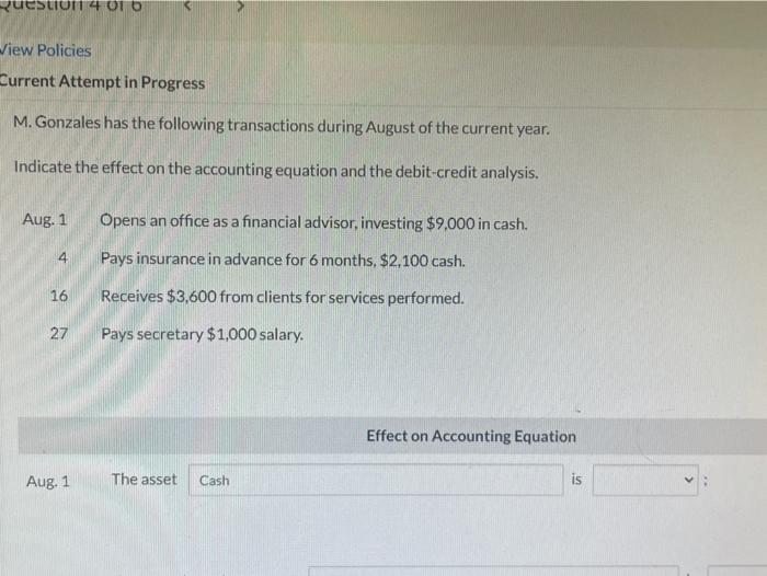 pre 1, chapter 2 #4 Question 4 01b View Policies Current Attempt