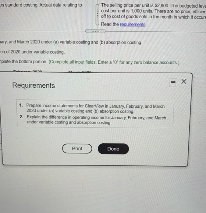Beginning inventory 0 150 Production 1,000 975 Sales 850 975 Variable costs: