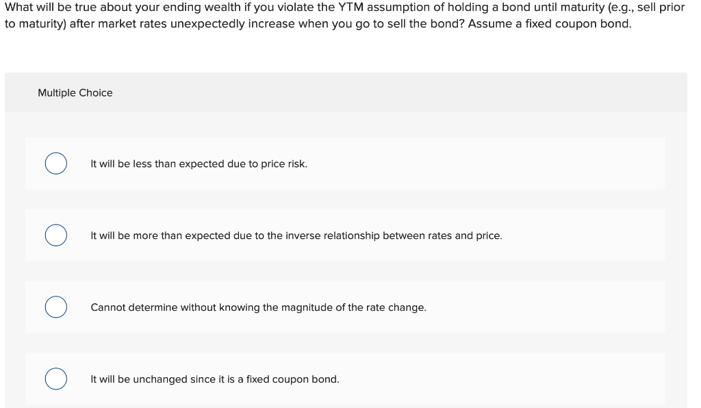  What will be true about your ending wealth if you violate