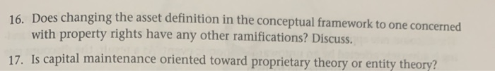  16. Does changing the asset definition in the conceptual framework to