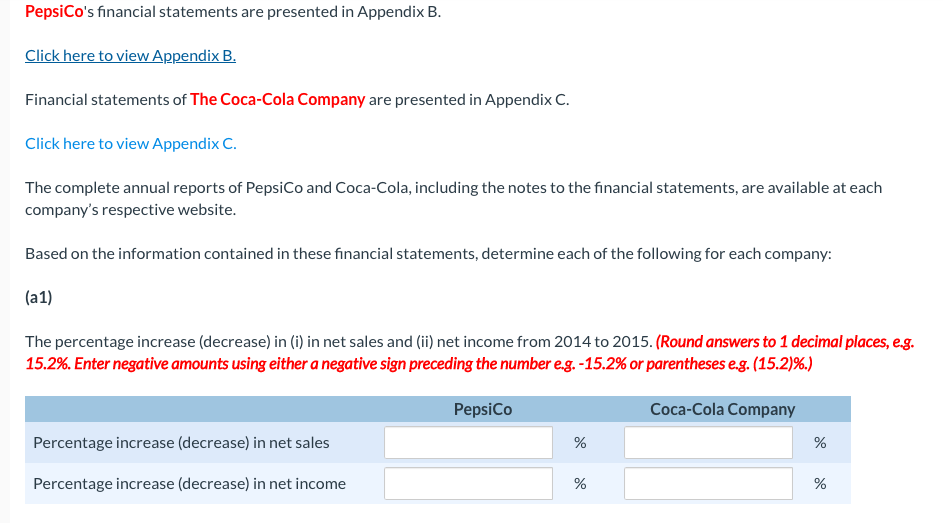  PepsiCo's financial statements are presented in Appendix B. Click here to