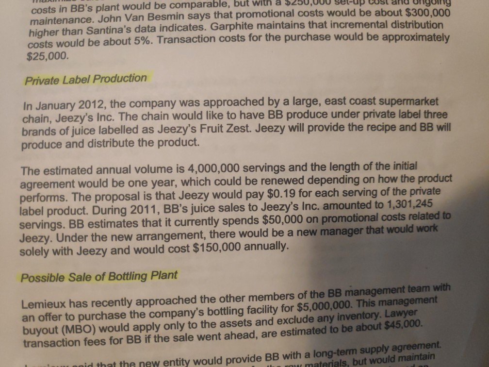 I have got a case study for bella beverages. in that bella