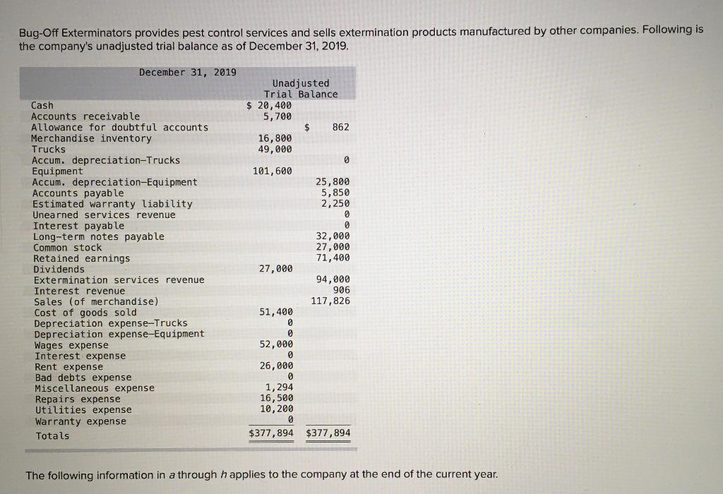 Please answer in digital formot written form Bug-Off Exterminators provides pest control