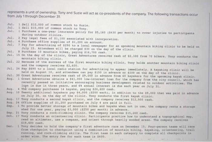  Complete the following t-charts with dates include please represents a unit