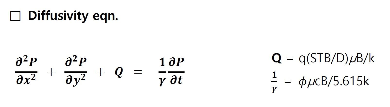 solve the diffusivity eqn. Diffusivity eqn. 1 a2p 2 + 22P 2