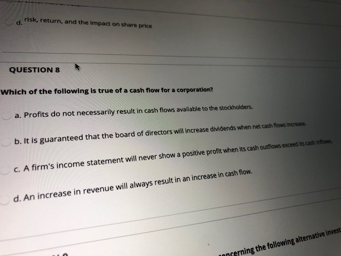 the period b. weighted credit rating of its investments c. earnings per