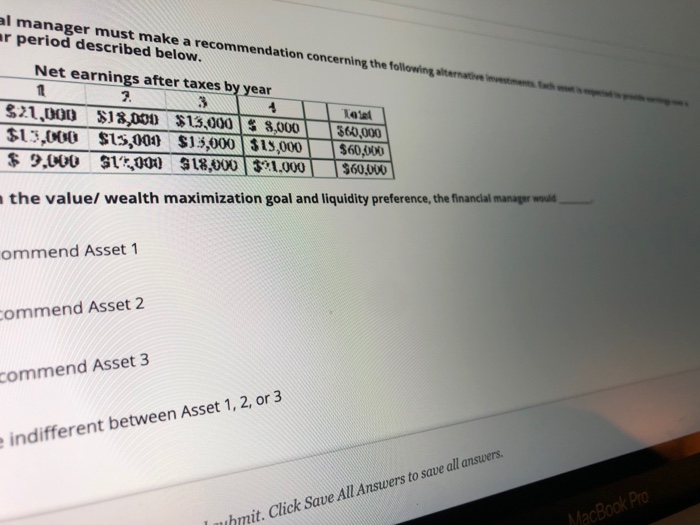 share d. timing of returns to the company TESTION 6 d. timing