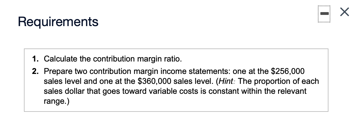 March 31, 2024 Net Sales Revenue $ 314,500 Variable Costs 135,235 Contribution