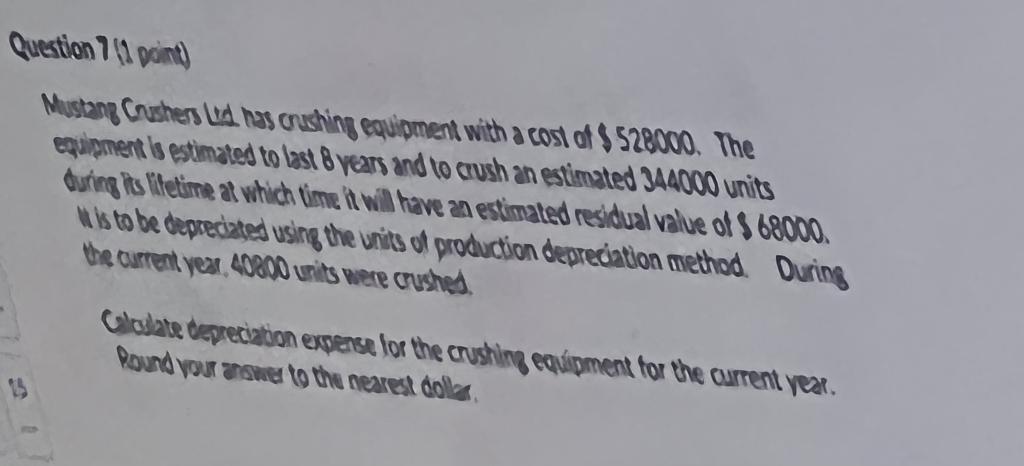 This is first-year university accounting, please answer quickly. Question 11 point) Mustang