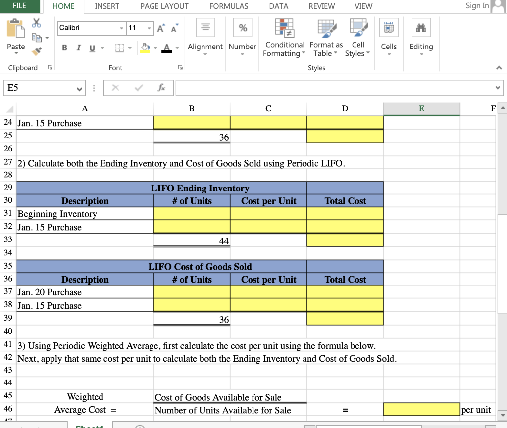 X Calibri 11 -A A % Paste BIU- Alignment Number Cells Editing