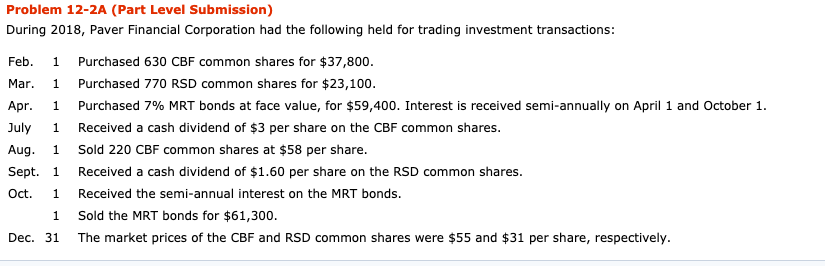 Hi could you please answer this question. 1 1 Problem 12-2A (Part