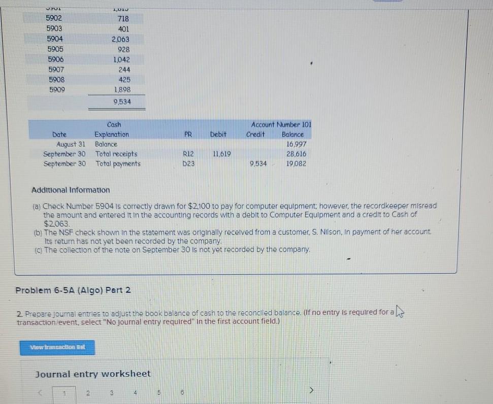 displayed below.) Chavez Company most recently reconciled its bank statement and book