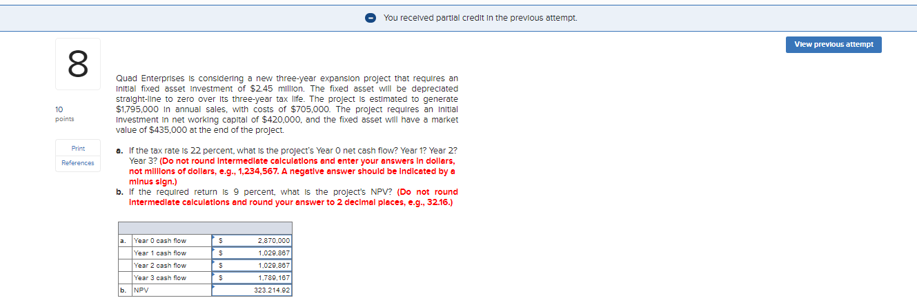  You received partial credit In the previous attempt. View previous attempt