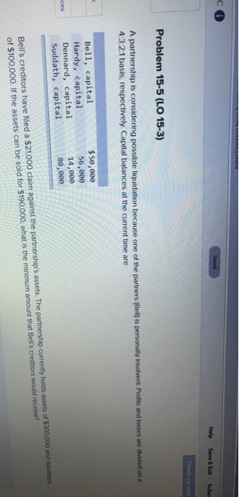  CO Help Save & Ext Sub Problem 15-5 (LO 15-3) A