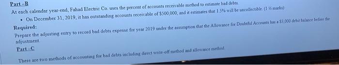  regarding C: also write down an advantage of using the allowance