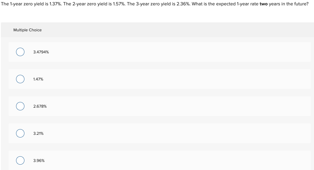 The 1-year zero yield is 1.37%. The 2-year zero yield is