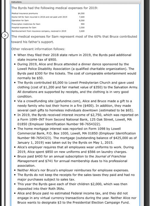 ). and Bruce M. Byrd are married taxpayers who file a joint