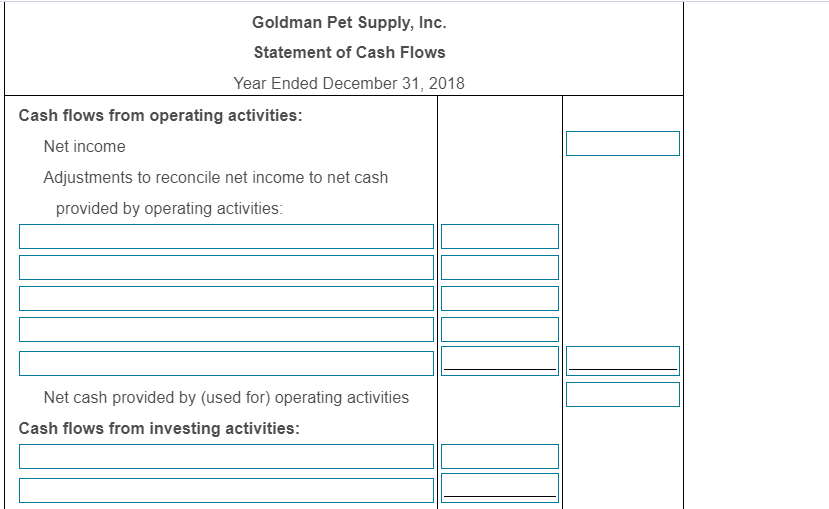 Provide the process of how you get these answers. Thank you!! Goldman