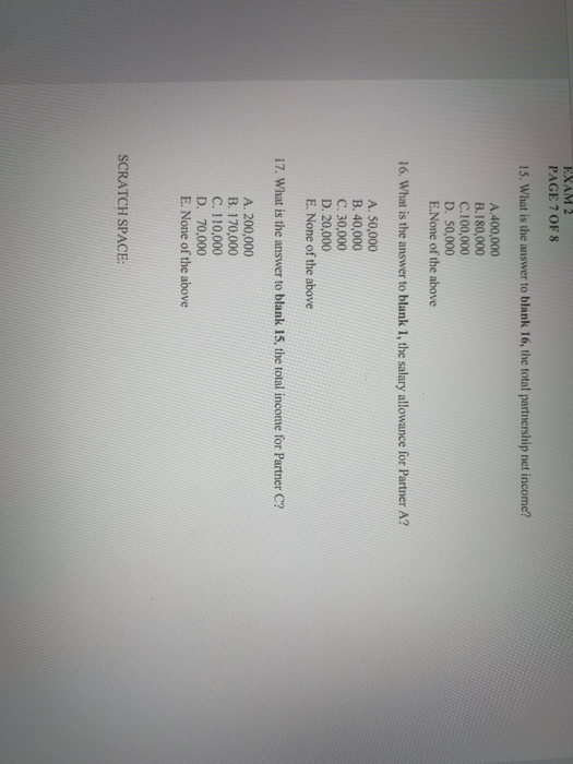 fact statement and partnership income distribution table for Partnership A. Complete the