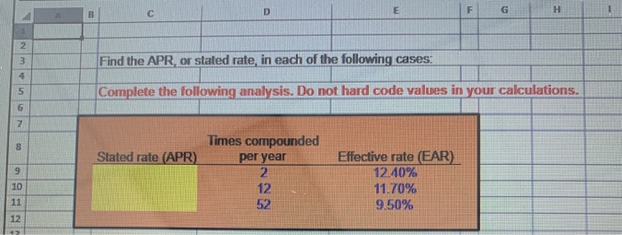 needing help with the excel formula please D E G F H