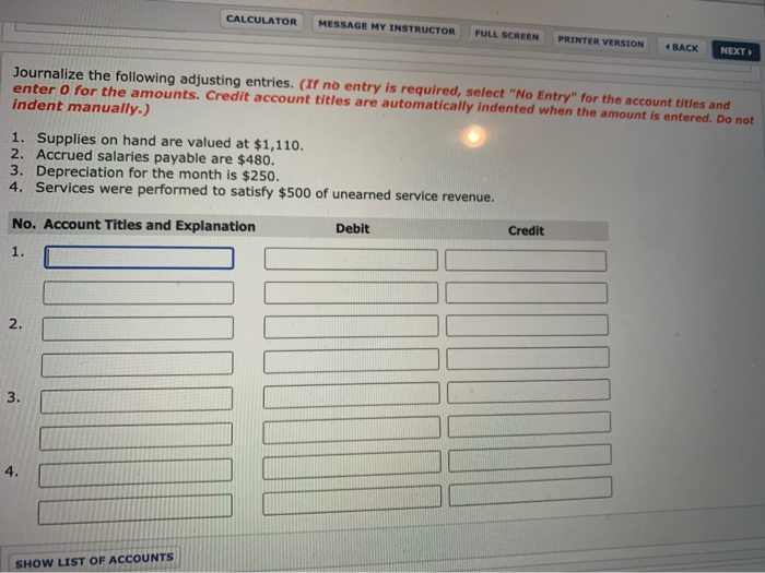 CALCULATOR MESSAGE MY INSTRUCTOR FULL SCREEN PRINTER VERSION 4 BACK NEXT