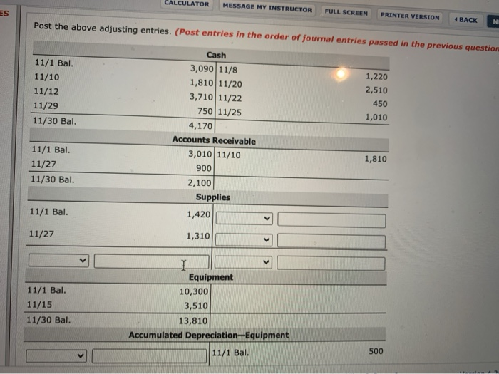 Journalize the following adjusting entries. (If no entry is required, select "No