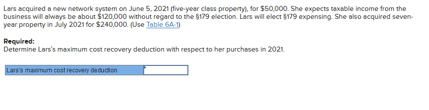 Lars acquired a new network system on June 5, 2021 (five-year
