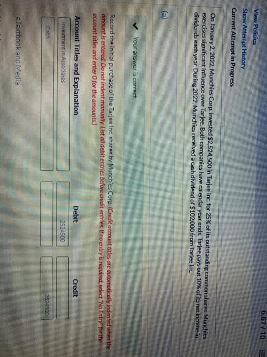  answer for C part please :)) 6.67 1 10 View Policies
