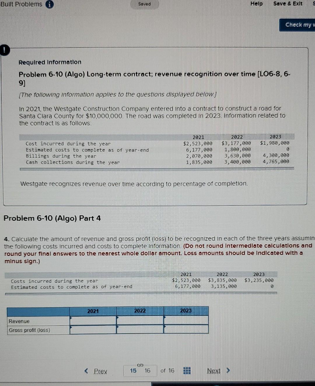  -Built Problems Saved Help Save & Exit E Check my v