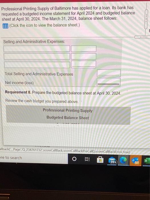 Langley Company has provided the following budget information for the first quarter