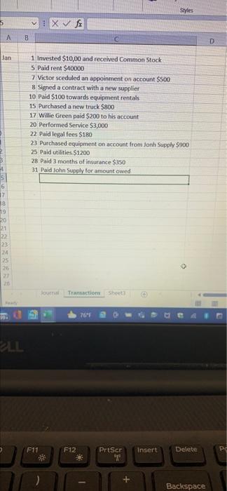  Create a journal entry based on the information given? Styles 3
