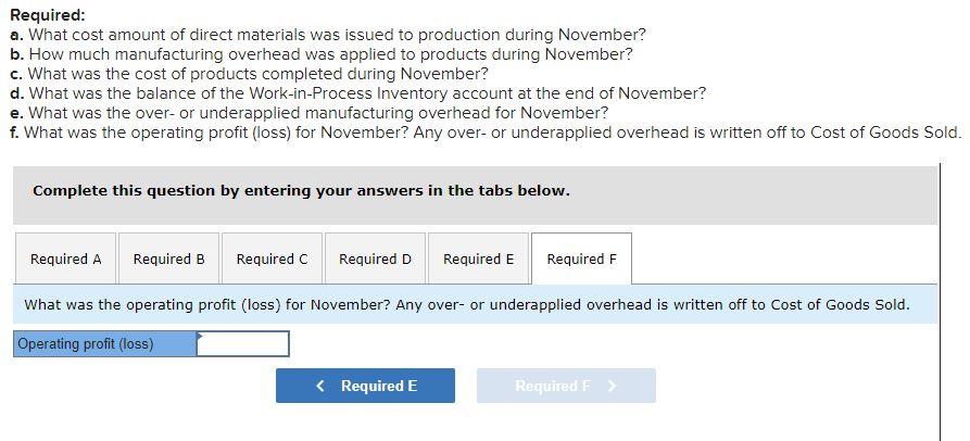 Additional information for November follows: References Labor wage rate was $30 per