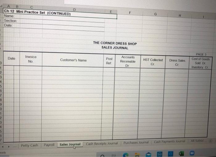 used by Betty new busi part of the deal Mini Practice Set