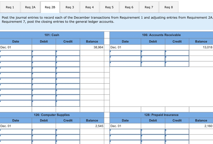 13,018 126 Computer supplies 2,545 128 Prepaid insurance 2,160 131 Prepaid rent