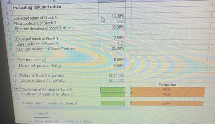 and return Stock x has a 10.0% expected return, a beta coefficient