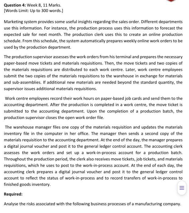  Question 4: Week 8, 11 Marks. (Words Limit: Up to 300