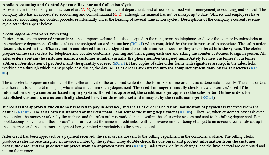  Please idenitfy the sentences/ sections that are about describing internal controls