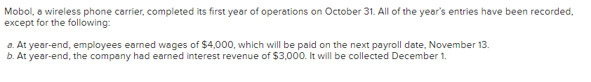 Need answers for 1 , 2 ,3 and 4 Mobol, a