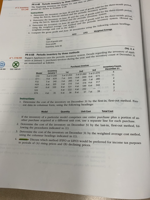 How would these be solved? data on pul and 2. Inventory PR