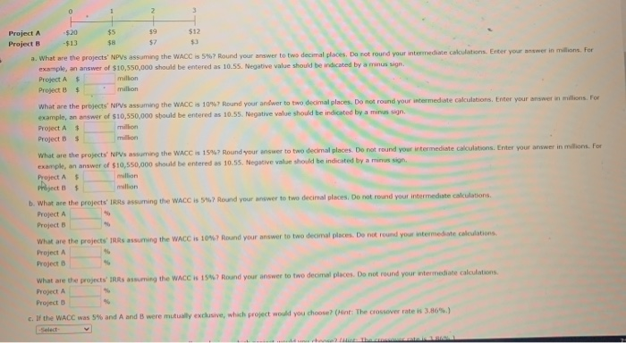  0 2 $12 Project A Project $5 $8 59 $7 -$13