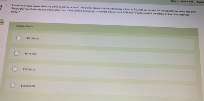  Help Save & E 1 A small business owner visits his