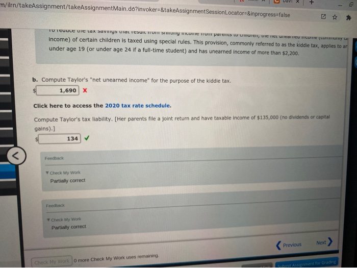 14, is a dependent of her parents. For 2020, she has the