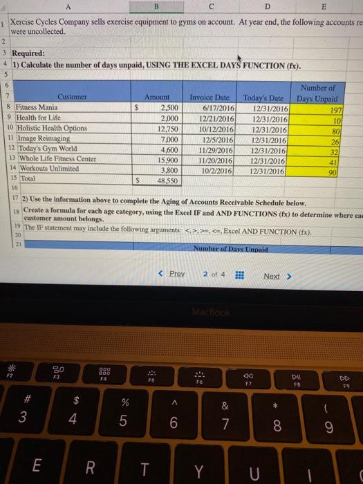 what are the excel cell formulas for allowance for doubtful accounts with