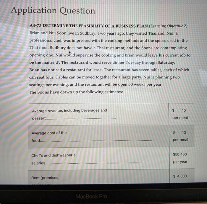 $ 4,000 Rent (premises equipment). per month $ 800 Cleaning (linen and