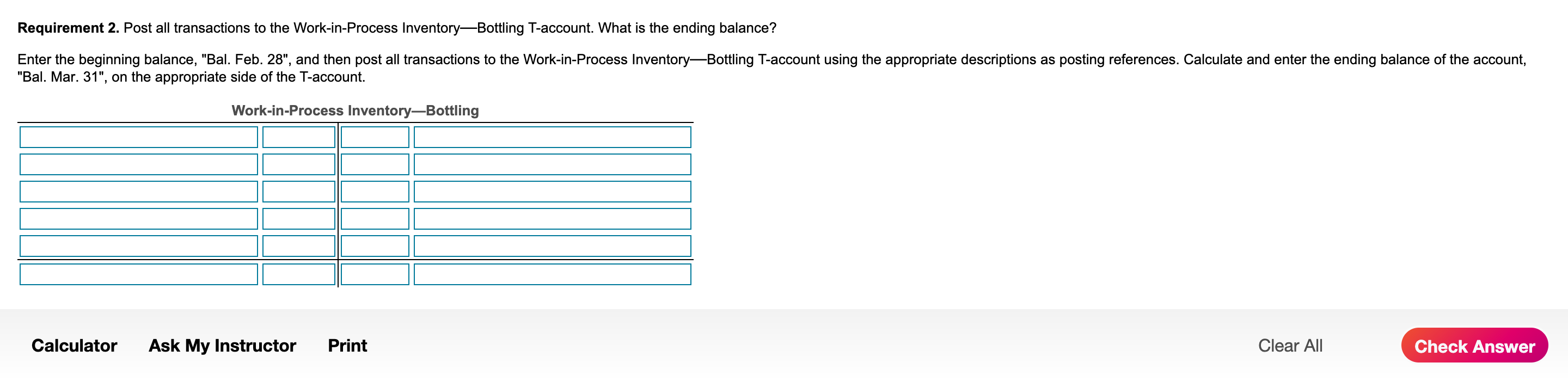 Company produces premium bottled water. In the second department, the Bottling Department,