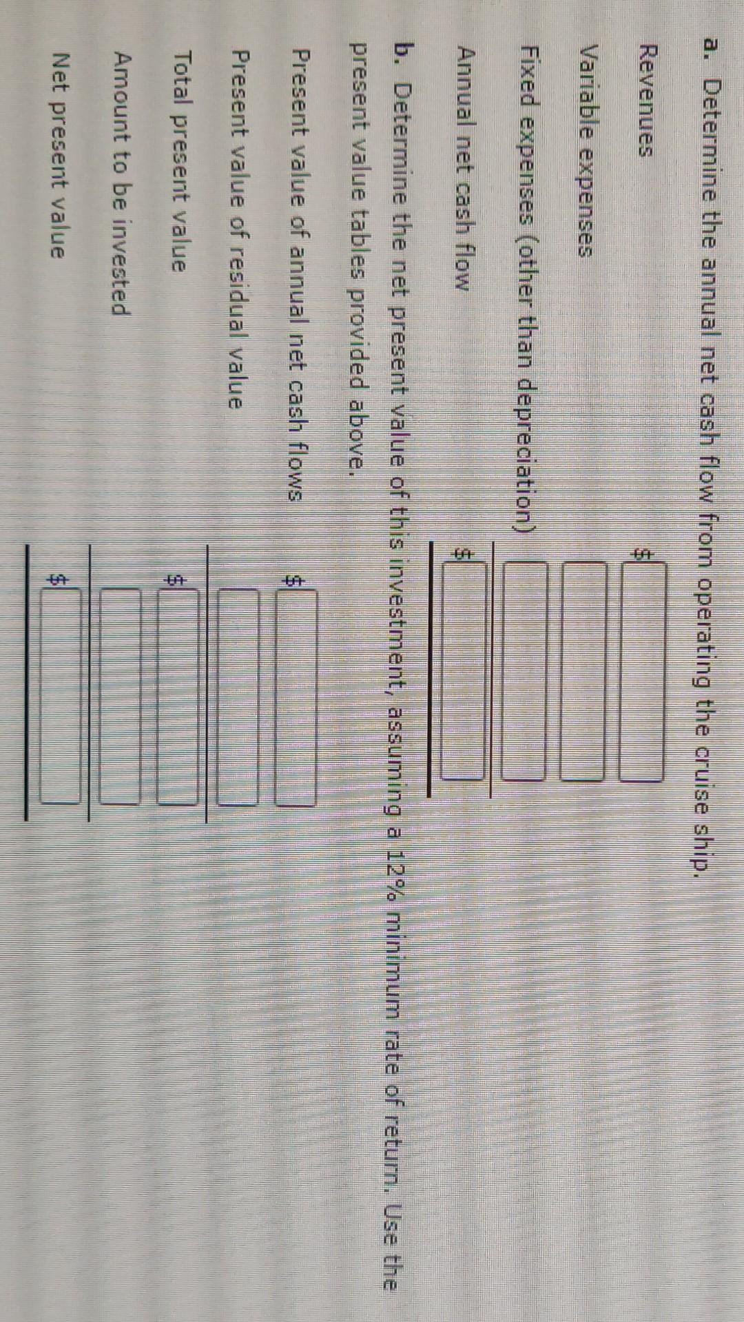 3,600 passengers, which can cost $750 million to build. Assume the following